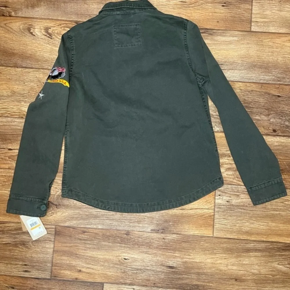 Levi’s Women's Army Olive Green‎ 4 Pocket Patched Shirt Jacket Small (LW7RC644) - Picture 7 of 8